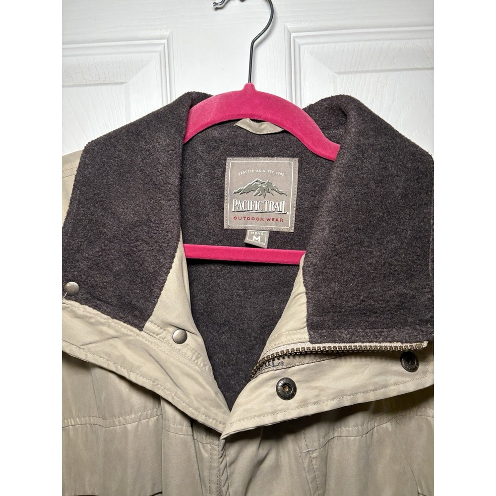 Mens Pacific Trail Beige Fleece Lined Jacket Coat Medium - Picture 2 of 3